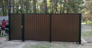 Купить распашные ворота из профнастила Лесозаводск, цена от 2786 руб.